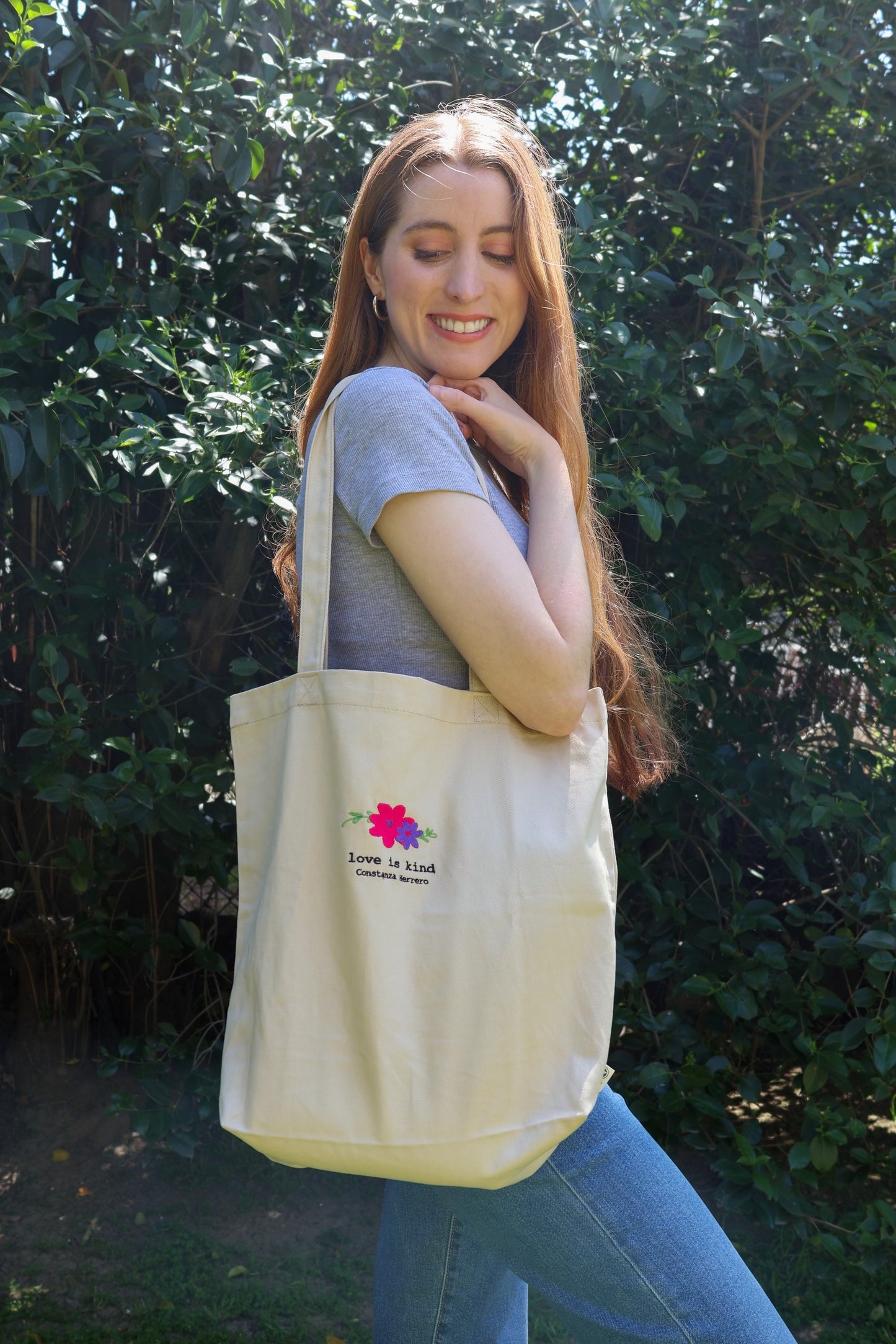 Love Is Kind (embroidered) - Eco Tote Bag