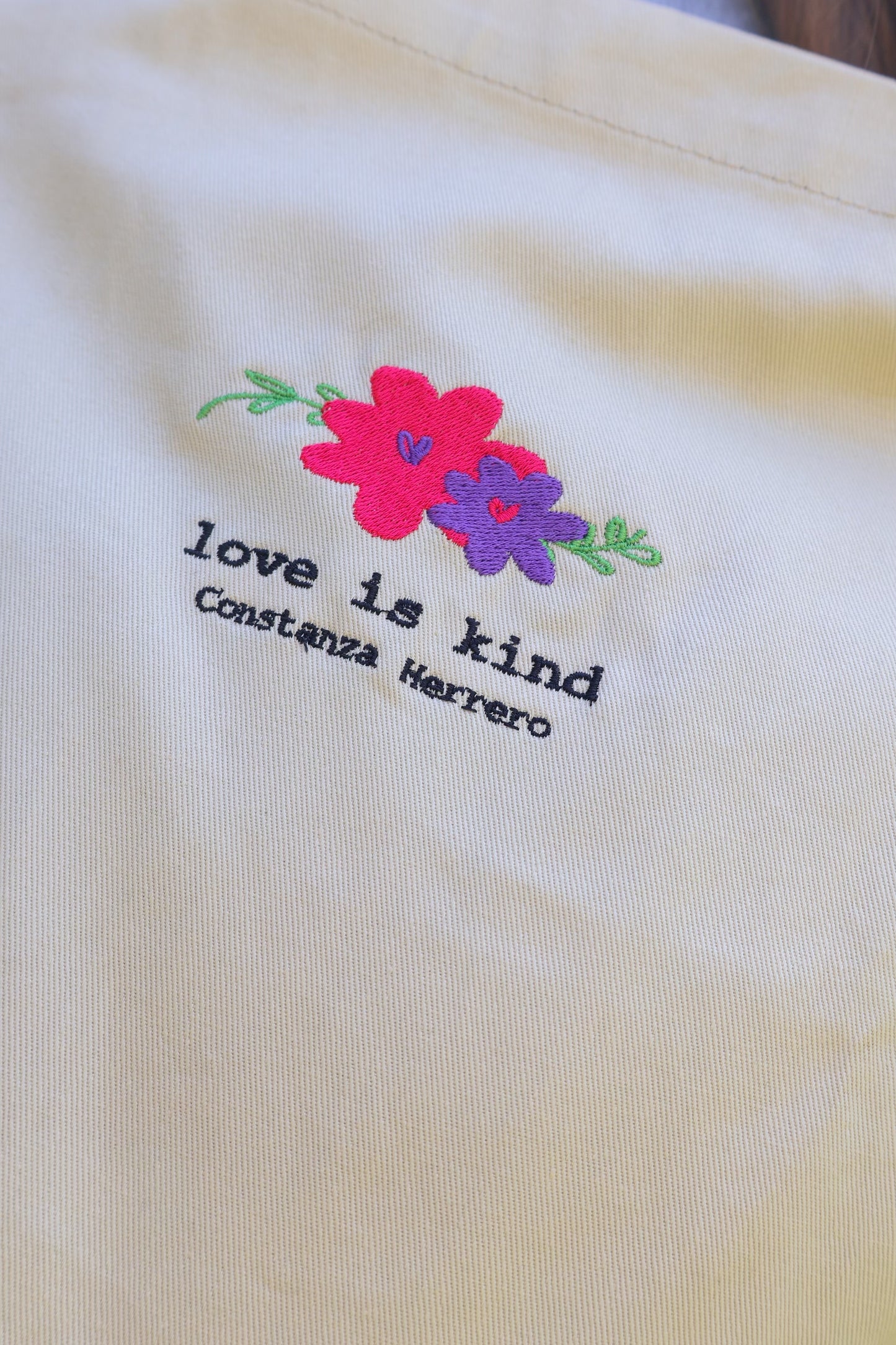 Love Is Kind (embroidered) - Eco Tote Bag